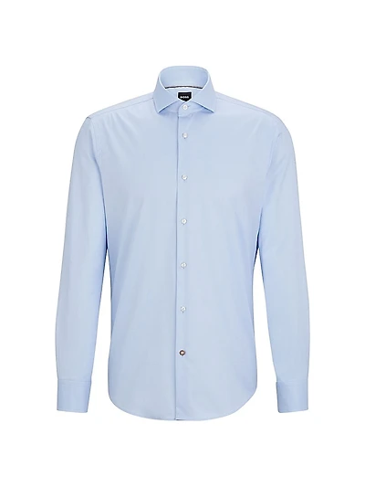 Regular-Fit Shirt Stretch-Cotton Twill
