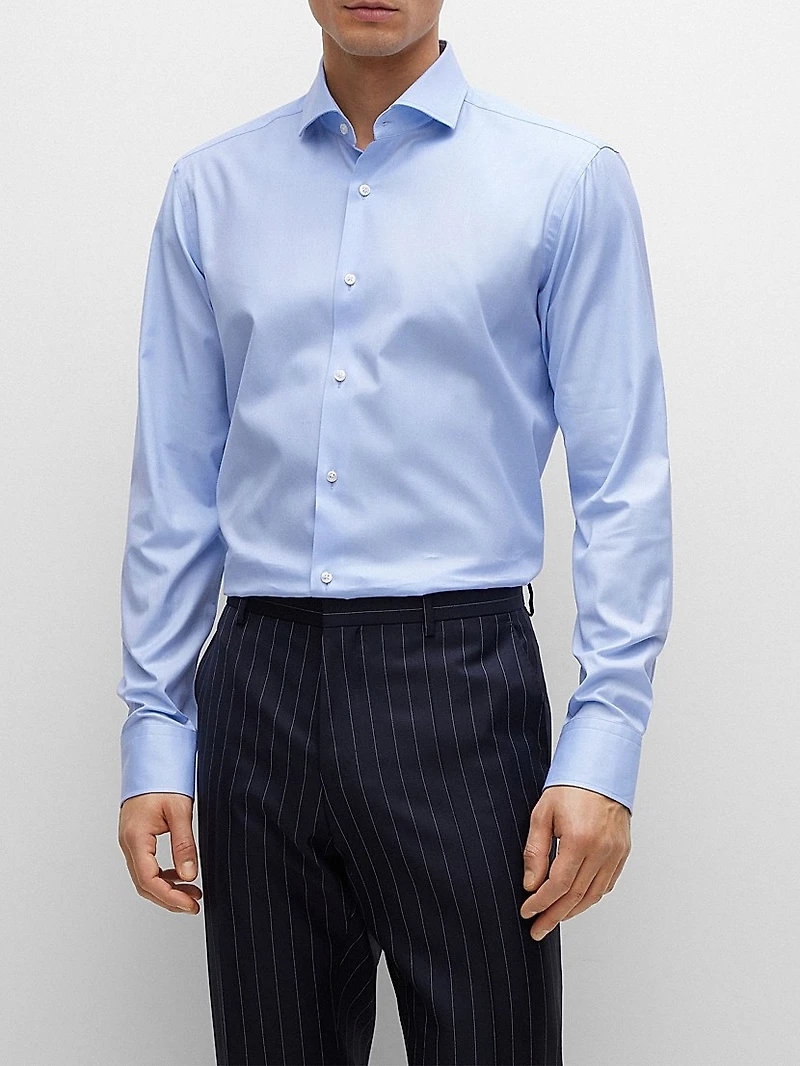Regular-Fit Shirt Stretch-Cotton Twill