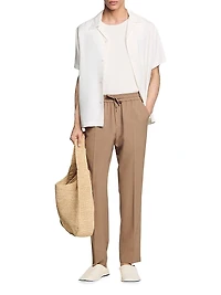 Elasticated Straight Leg Pants