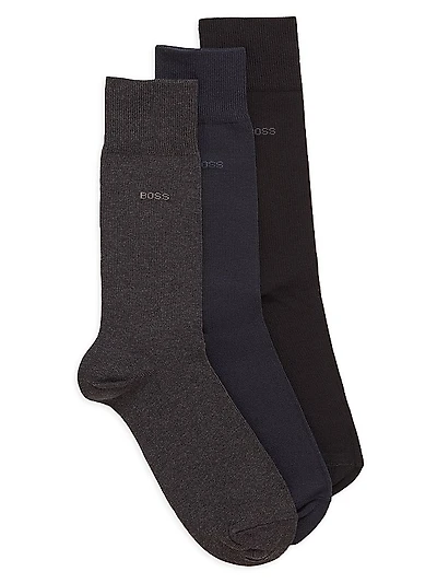 Three-Pack of Regular-Length Socks in Stretch Fabric