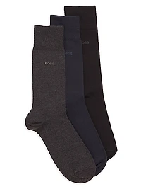 Three-Pack of Regular-Length Socks in Stretch Fabric