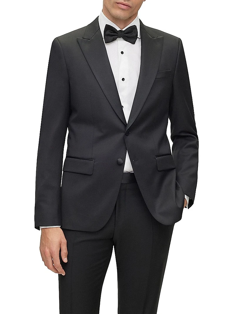 Slim-Fit Tuxedo Jacket Wool Serge