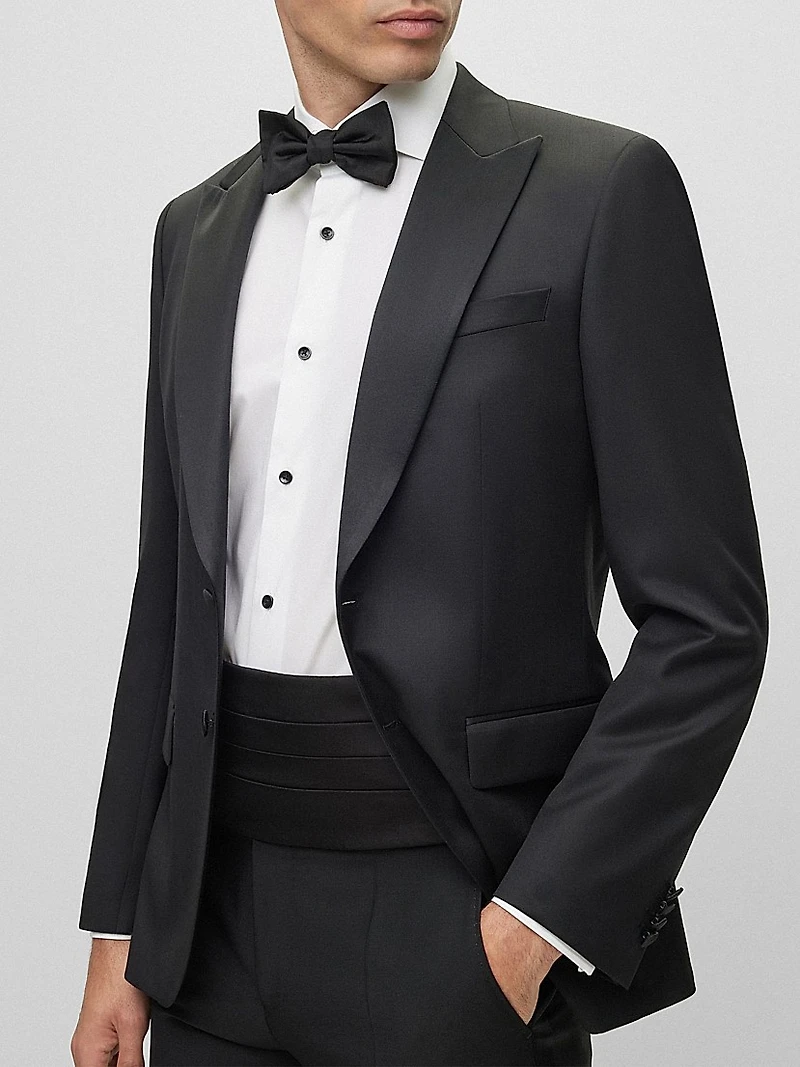 Slim-Fit Tuxedo Jacket Wool Serge