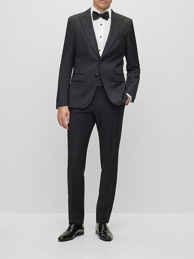 Slim-Fit Tuxedo Jacket Wool Serge