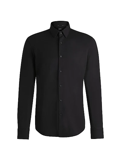 Slim-Fit Shirt in Performance-Stretch Cotton-Blend Jersey
