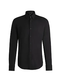 Slim-Fit Shirt Performance-Stretch Cotton-Blend Jersey