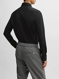 Slim-Fit Shirt Performance-Stretch Cotton-Blend Jersey