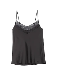 Silk Satin and Lace Slip Top