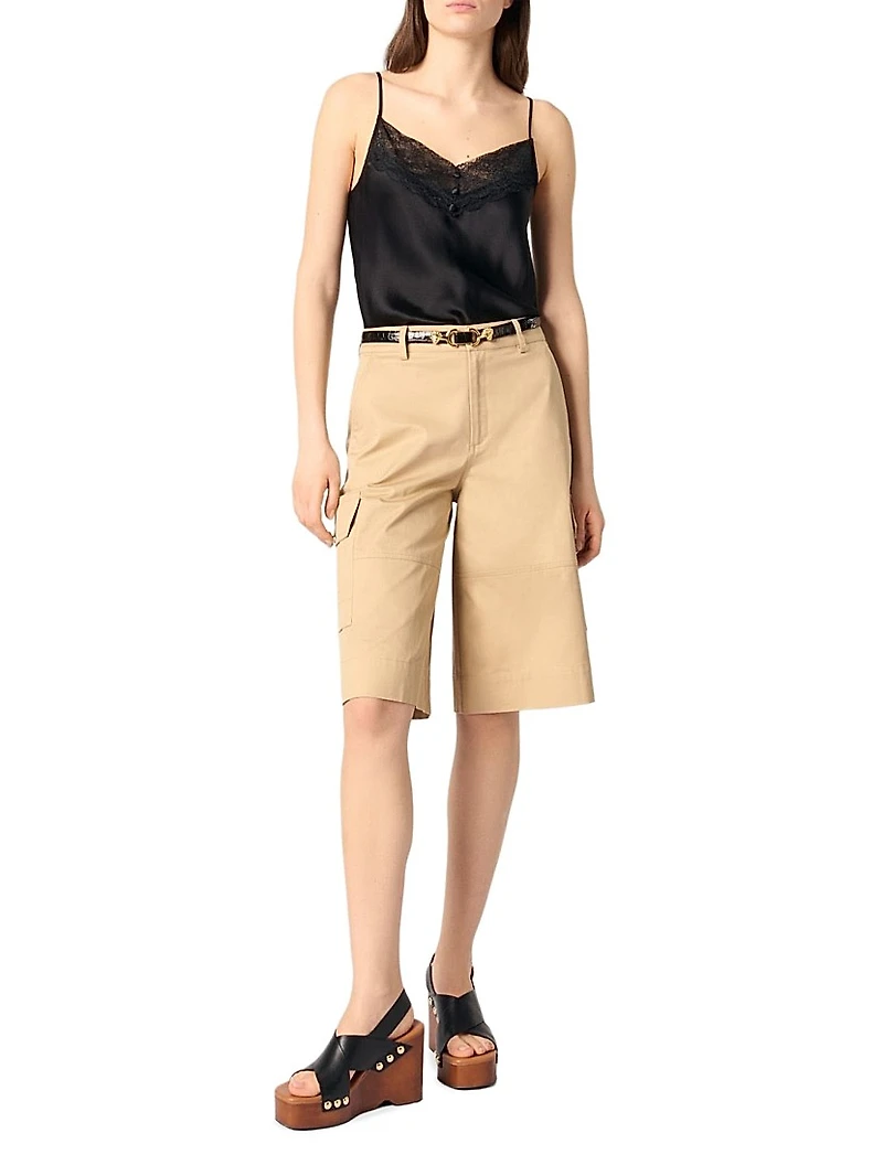 Silk Satin and Lace Slip Top