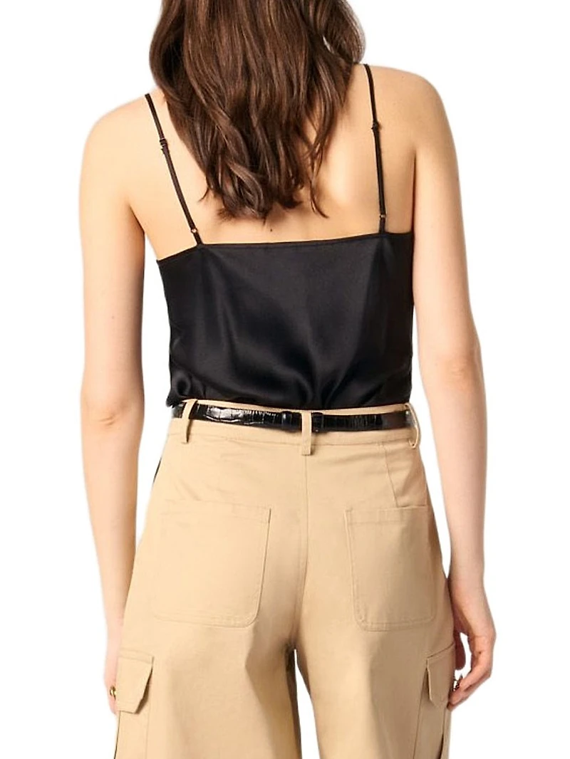 Silk Satin and Lace Slip Top