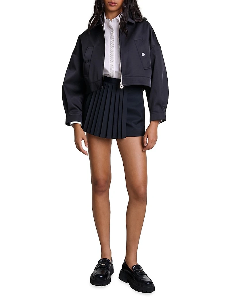 Straight-Fit Pleated Shorts