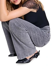 Jersey Top with Lace Trim