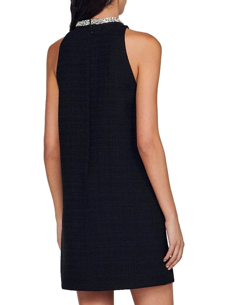 Dress with Jewelry Collar