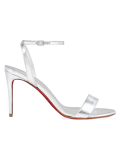 Loubigirl 85MM Metallic Leather Sandals