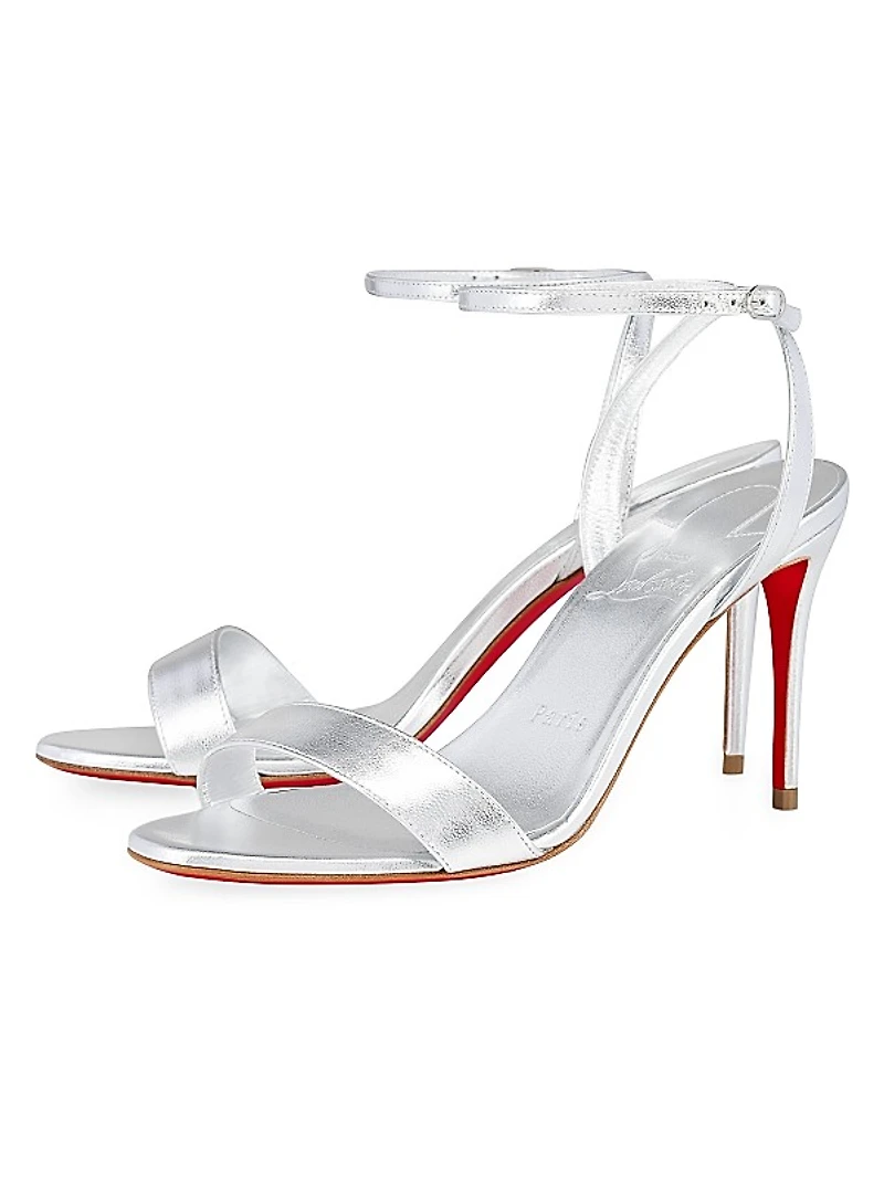 Loubigirl 85MM Metallic Leather Sandals