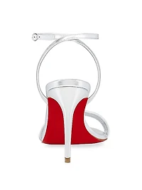 Loubigirl 85MM Metallic Leather Sandals