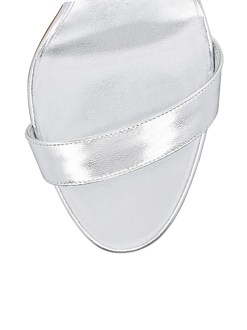 Loubigirl 85MM Metallic Leather Sandals