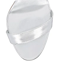 Loubigirl 85MM Metallic Leather Sandals