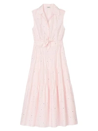 Rhinestone Tie-Front Maxi Dress