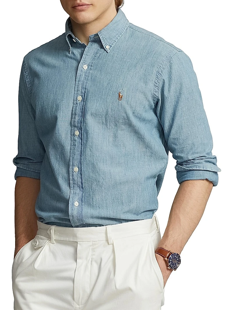 Classic-Fit Chambray Shirt