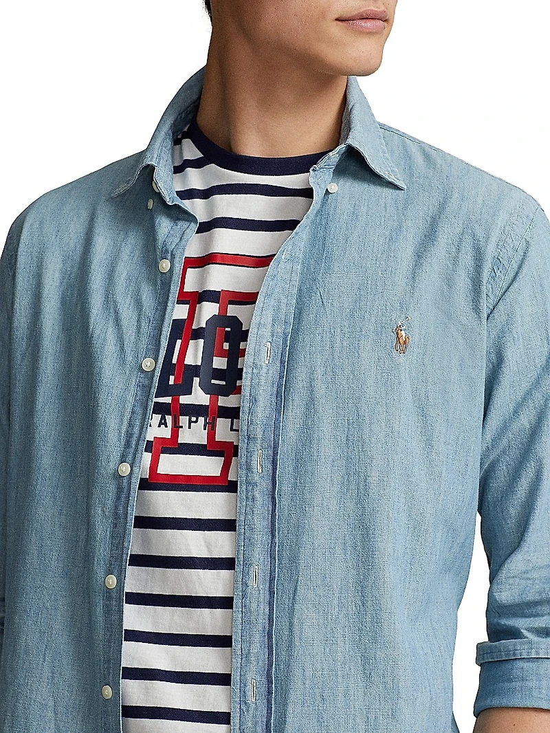 Classic-Fit Chambray Shirt
