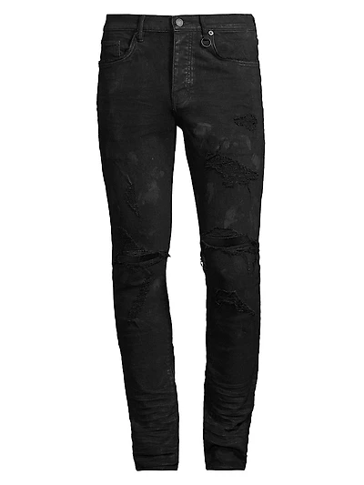 Stretch Destroyed Slim-Fit Jeans