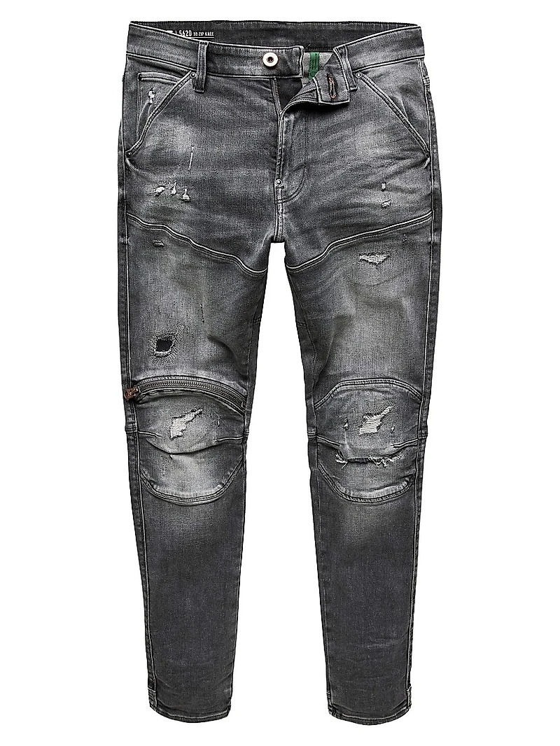 5620 3D Zip Knee Skinny Jeans