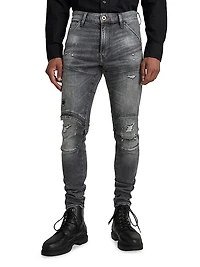 5620 3D Zip Knee Skinny Jeans