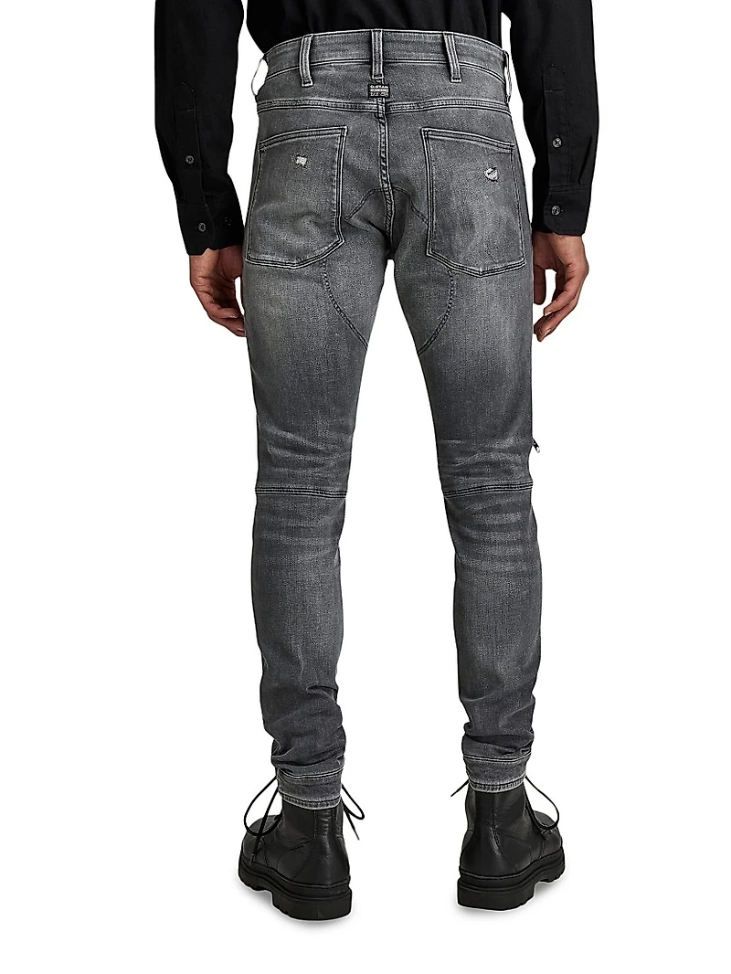 5620 3D Zip Knee Skinny Jeans