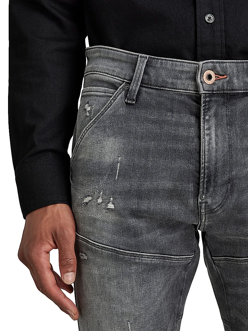 5620 3D Zip Knee Skinny Jeans