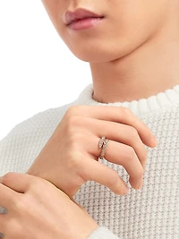 Serpenti Viper 18K Rose Gold & Pavè Diamond Ring