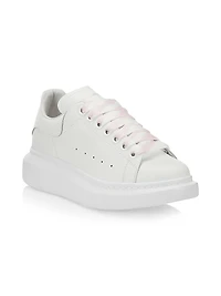 Women's Oversized Embossed Logo Leather Sneakers