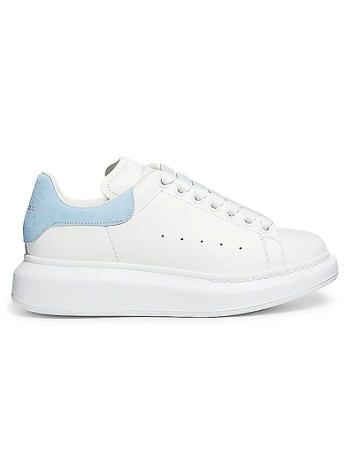 Women's Oversized Embossed Logo Colorblocked Suede Sneakers