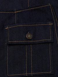 Azure Front High-Rise Wide-Leg Crop Pants