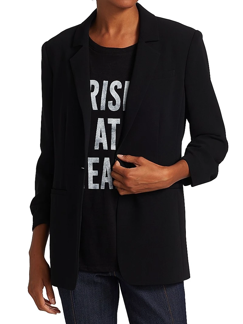 Khloe Crepe Ruched Blazer