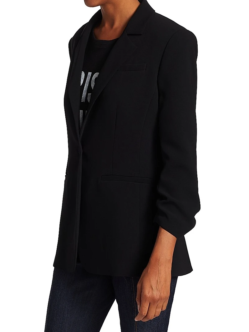Khloe Crepe Ruched Blazer