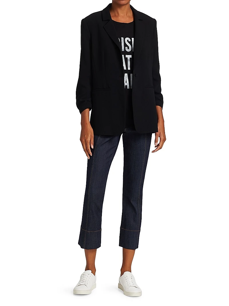 Khloe Crepe Ruched Blazer