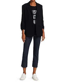 Khloe Crepe Ruched Blazer