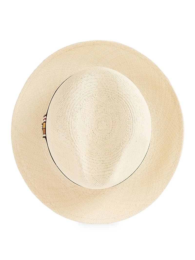 Ingrid Multi Stripe Ribbon Straw Fedora