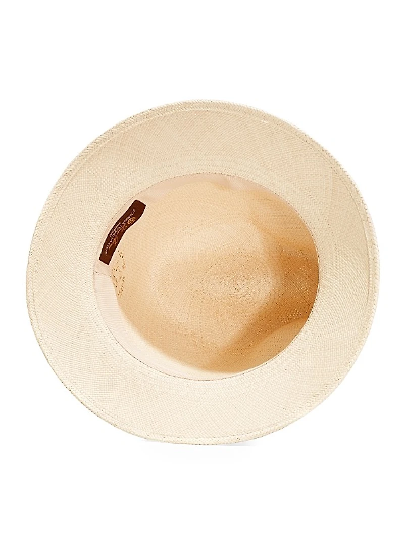 Ingrid Multi Stripe Ribbon Straw Fedora