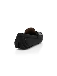 Front Buckle Leather Driver Loafers