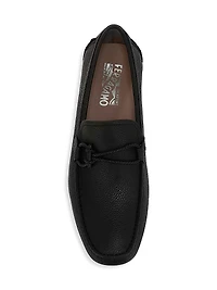 Front Buckle Leather Driver Loafers