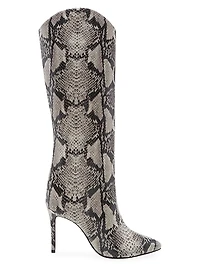 Maryana Knee-High Snakeskin-Embossed Leather Boots