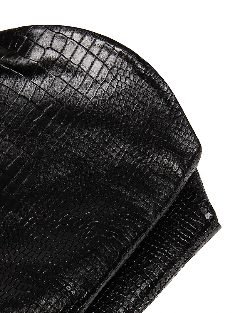 Maryana 90MM Croc-Embossed Leather Stiletto Boots