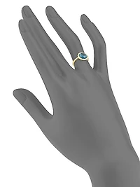 Lollipop Small 18K Yellow Gold, London Blue Topaz & Diamond Ring