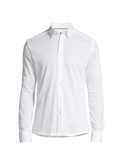 Soft Casual Slim-Fit Pique Cotton Sport Shirt