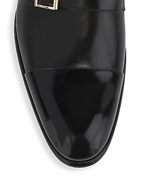 Ira Double Monk Strap Leather Loafers