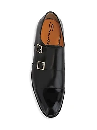 Ira Double Monk Strap Leather Loafers