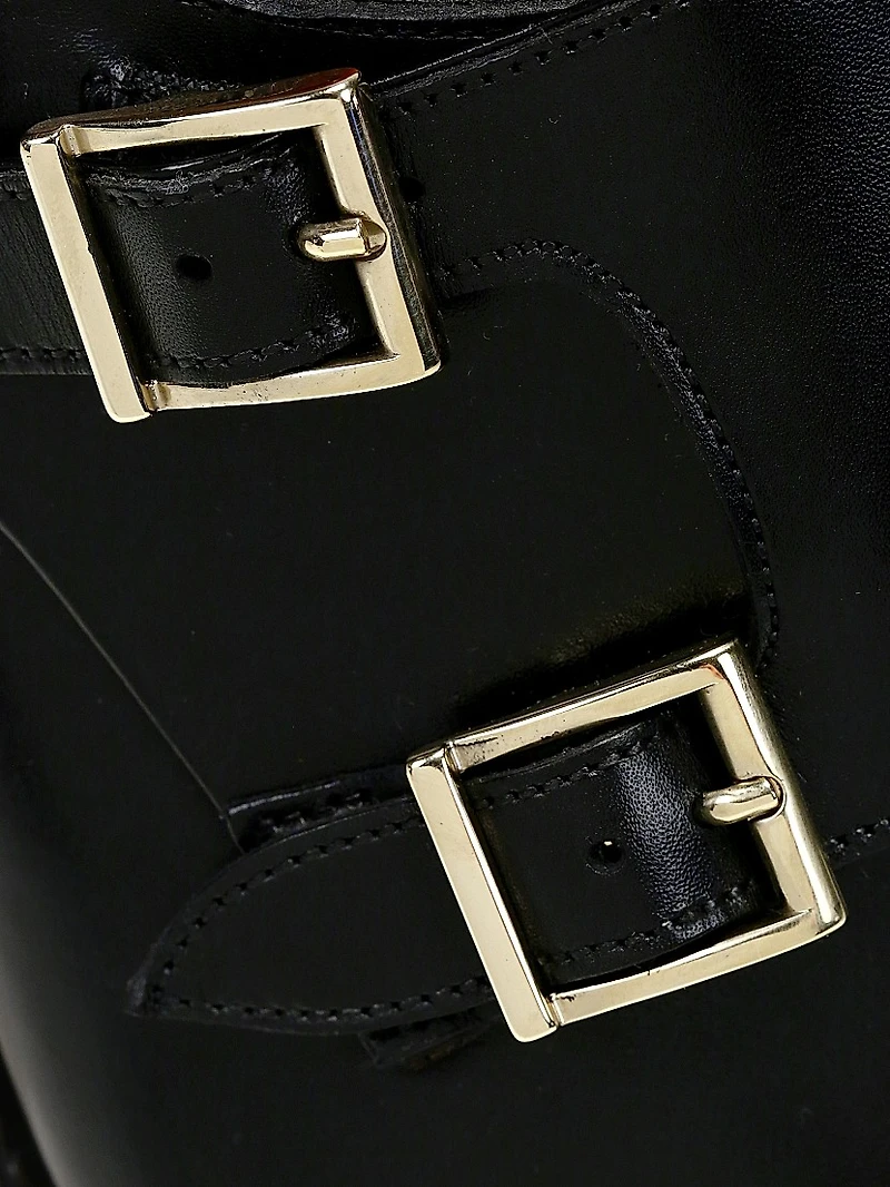 Ira Double Monk Strap Leather Loafers