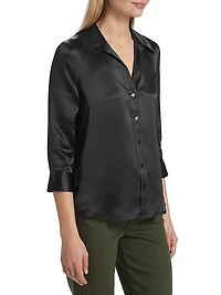 Dani Three-Quarter Sleeve Silk Shirt